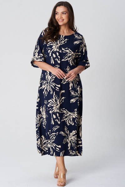 Платье LeNata 16508 синий-в-рисунок - фото 9