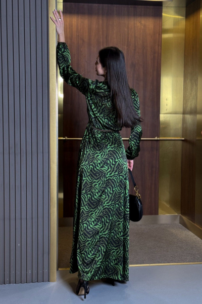 Платье из текстиля с изумрудным оттенком Pavlova 178 изумрудный - фото 8