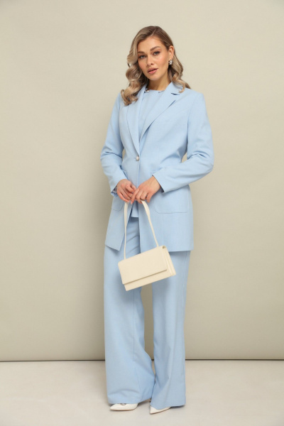 Брюки, жакет, топ LM К127048 голубой - фото 12