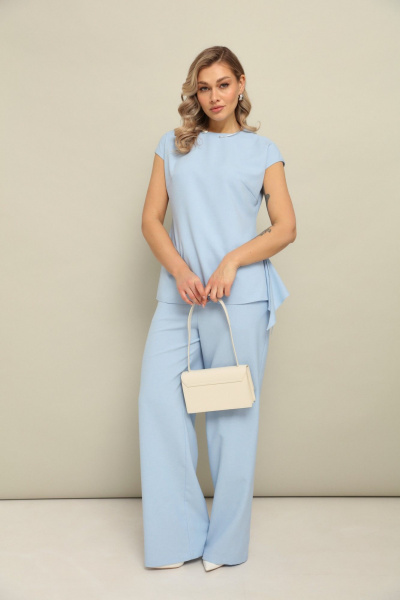 Брюки, жакет, топ LM К127048 голубой - фото 5