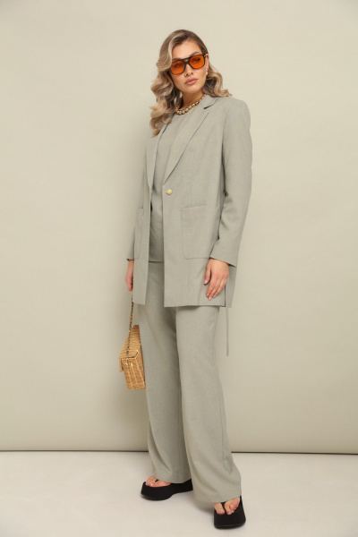 Брюки, жакет, топ LM К127048 зеленый - фото 2