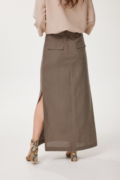 Блуза, юбка Mirolia 1249+1245 бежевый+ореховый - фото 4