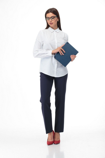 Брюки классические с боковыми карманами и поясом Anelli 323 синий - фото 14