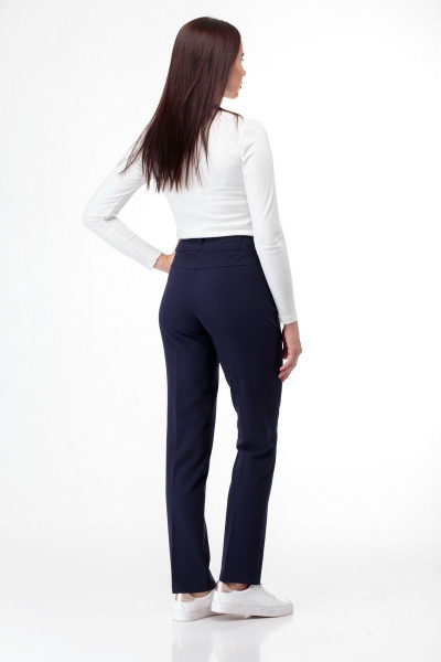Брюки классические с боковыми карманами и поясом Anelli 323 синий - фото 13