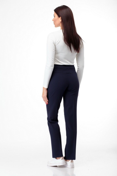 Брюки классические с боковыми карманами и поясом Anelli 323 синий - фото 12