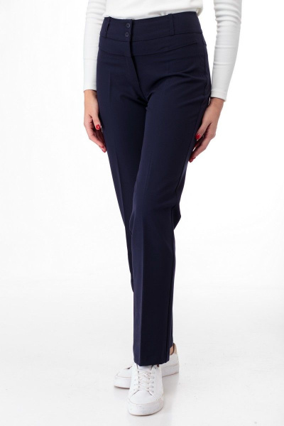 Брюки классические с боковыми карманами и поясом Anelli 323 синий - фото 10