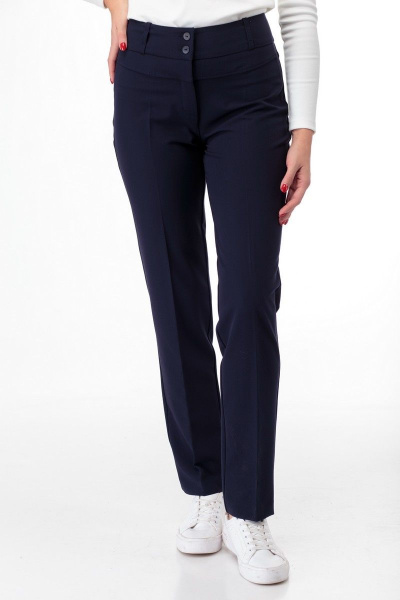 Брюки классические с боковыми карманами и поясом Anelli 323 синий - фото 9
