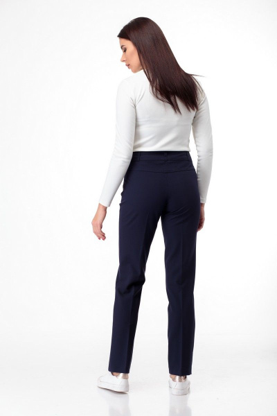 Брюки классические с боковыми карманами и поясом Anelli 323 синий - фото 3