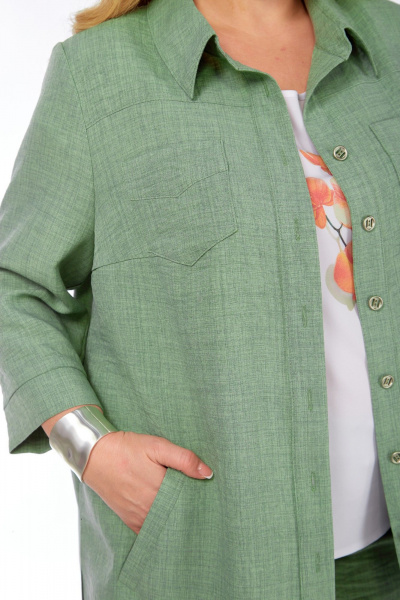 Блуза, брюки, рубашка Tensi 395 олива - фото 9