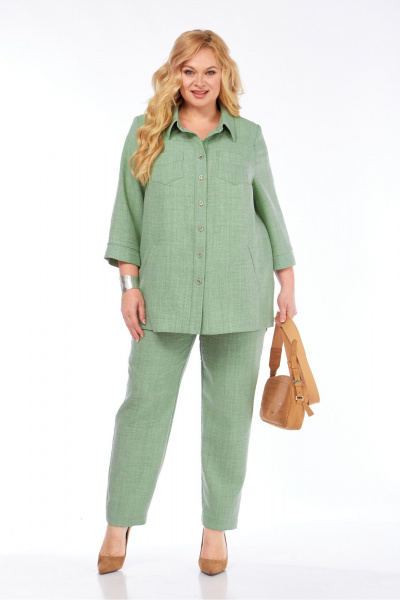 Блуза, брюки, рубашка Tensi 395 олива - фото 2