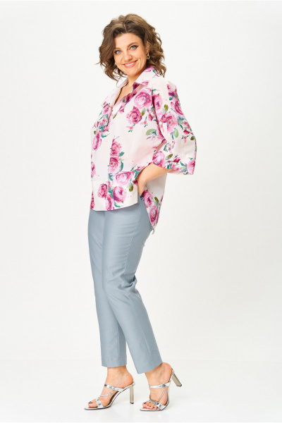 Блуза, брюки Michel chic 1412 цветочный_принт,серый - фото 3