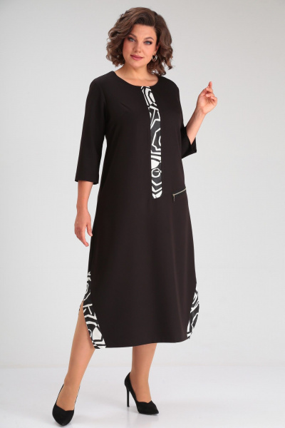 Платье Michel chic 2073/1 черный,белый - фото 2
