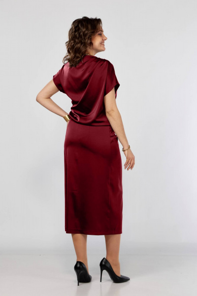 Платье Ольга Стиль С-902 красное_вино - фото 2