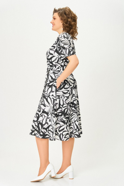 Платье Swallow 838 черно-белый_принт - фото 5