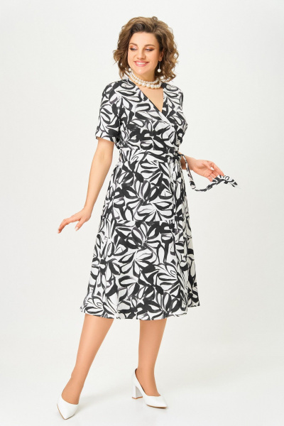 Платье Swallow 838 черно-белый_принт - фото 2