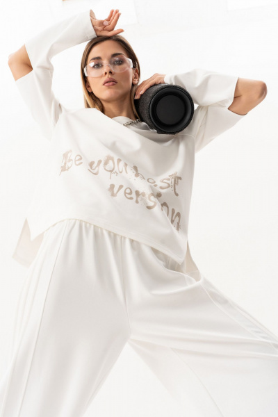 Брюки, жилет, свитшот Luna 235 молоко - фото 22