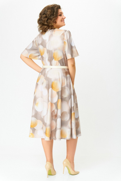 Платье Swallow 837.1 песочно-серый/принт_шары - фото 5