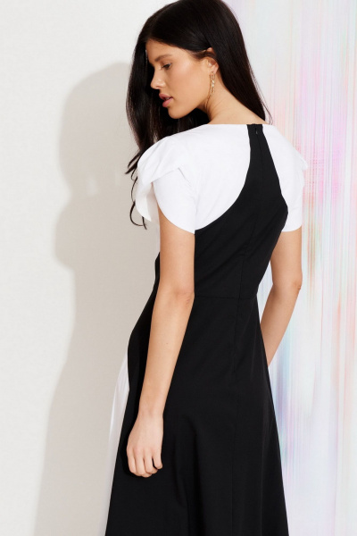 Платье Morozov Amavie 1.2083_A2_Iwona белый_ с_черным - фото 8