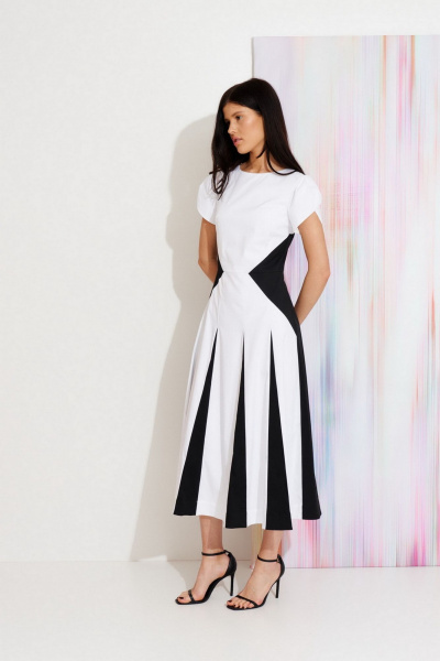 Платье Morozov Amavie 1.2083_A2_Iwona белый_ с_черным - фото 6