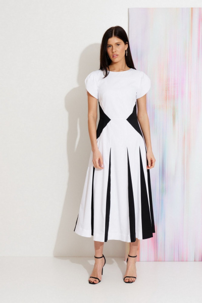 Платье Morozov Amavie 1.2083_A2_Iwona белый_ с_черным - фото 1