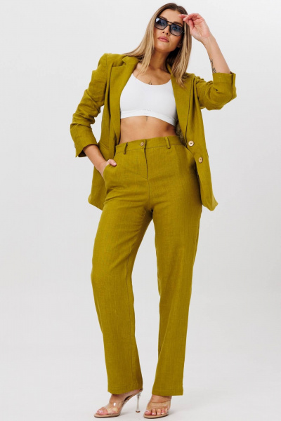 Брюки, жакет AMIE by Ma Сherie 8009 олива - фото 7