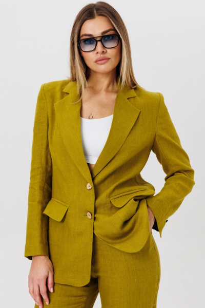 Брюки, жакет AMIE by Ma Сherie 8009 олива - фото 6