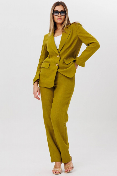 Брюки, жакет AMIE by Ma Сherie 8009 олива - фото 1