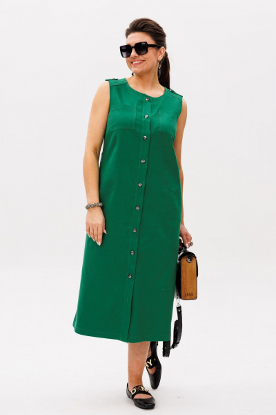 Платье Anelli 1478 папоротниково-зеленый - фото 7