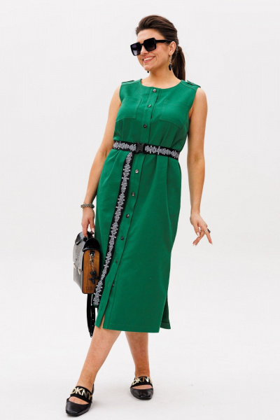 Платье Anelli 1478 папоротниково-зеленый - фото 6