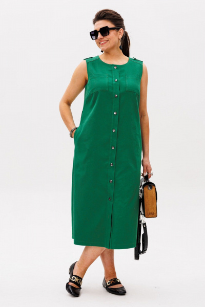 Платье Anelli 1478 папоротниково-зеленый - фото 3