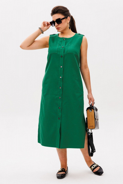 Платье Anelli 1478 папоротниково-зеленый - фото 9