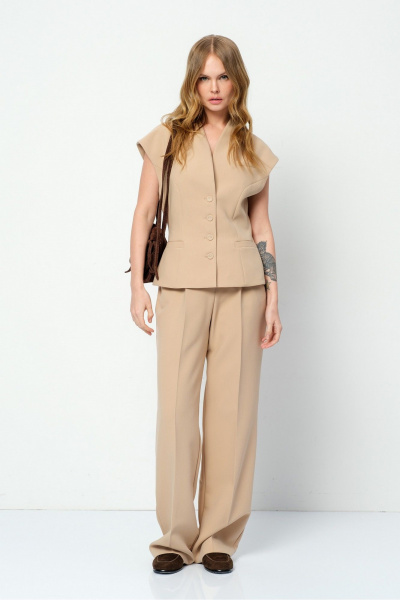 Брюки PiRS 5825 бежевый - фото 3
