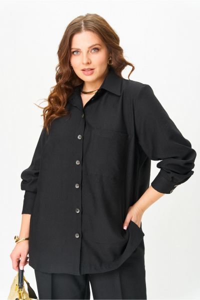 Брюки, рубашка OVERYOU М196 черный - фото 5