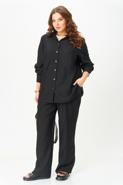 Брюки, рубашка OVERYOU М196 черный - фото 4