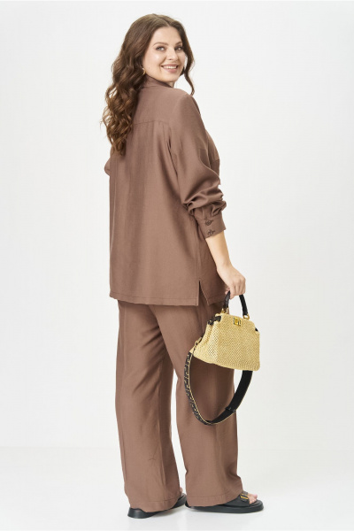 Брюки, рубашка OVERYOU М196/1 мокко - фото 2