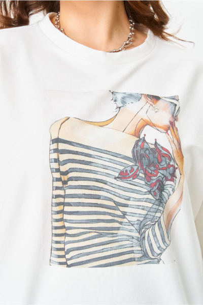 Брюки, футболка OVERYOU М197 молочно-черный - фото 6