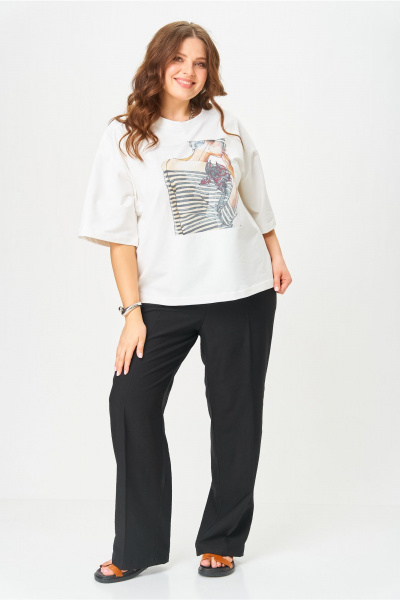 Брюки, футболка OVERYOU М197 молочно-черный - фото 4