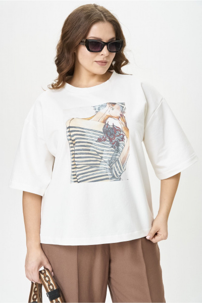 Брюки, футболка OVERYOU М197/1 молочно-мокко - фото 5