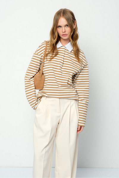 Брюки, джемпер PiRS 5859 бежевый+айвори - фото 6