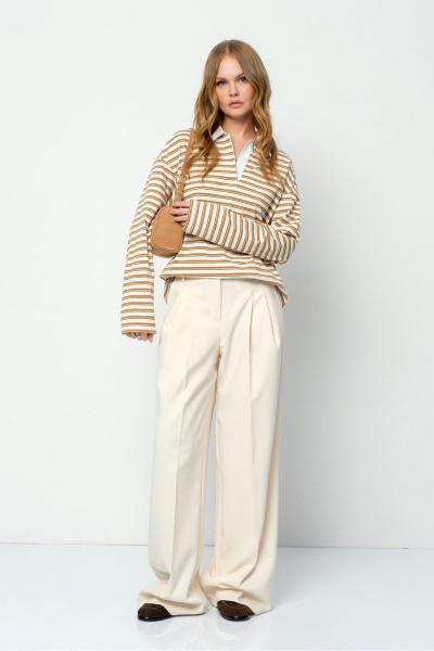 Брюки, джемпер PiRS 5859 бежевый+айвори - фото 1