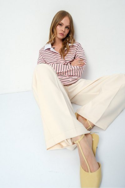 Брюки, джемпер PiRS 5859 розовый+айвори - фото 9