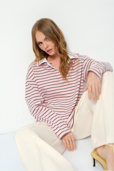 Брюки, джемпер PiRS 5859 розовый+айвори - фото 8