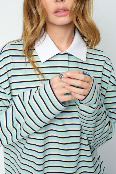 Брюки, джемпер PiRS 5859 мятный+айвори - фото 5