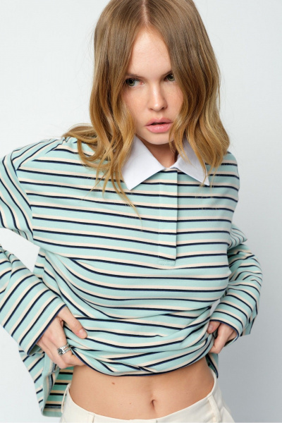 Брюки, джемпер PiRS 5859 мятный+айвори - фото 3