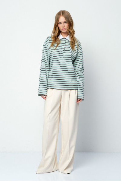 Брюки, джемпер PiRS 5859 мятный+айвори - фото 1