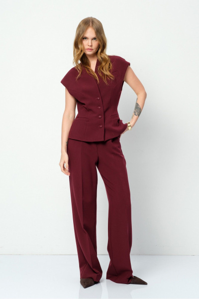 Брюки, жилет PiRS 5873 марсала - фото 1