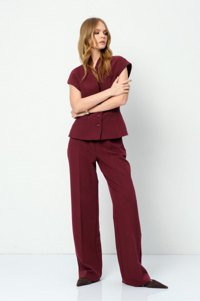 Брюки, жилет PiRS 5873 марсала - фото 3