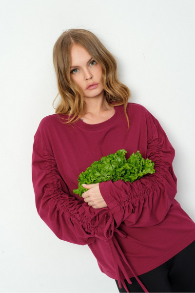 Леггинсы, свитшот PiRS 5878 марсала+черный - фото 5