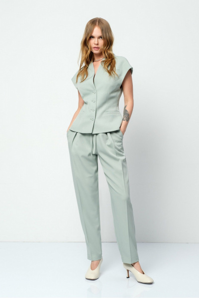 Брюки, жилет PiRS 5883 серо-мятный - фото 1