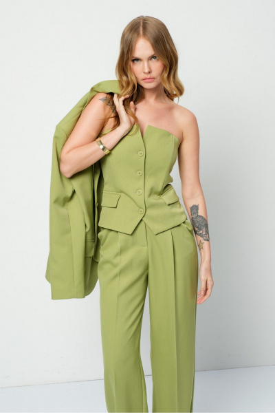 Брюки, жакет, топ PiRS 5890 лаймовый - фото 7